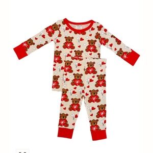 Spearmint Love (12-18 months) LONG SLEEVE 2-PIECE SET, VALENTINE BEAR